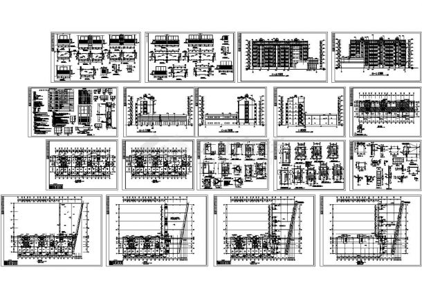 某豪华小区多层框架结构住宅楼建筑施工图纸（含说明）（CAD，18张图纸）-图二