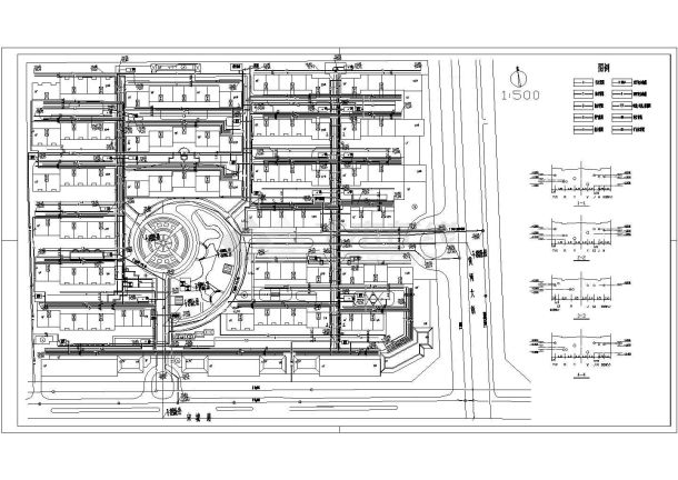 河南某小区住宅综合管网cad方案图-图一