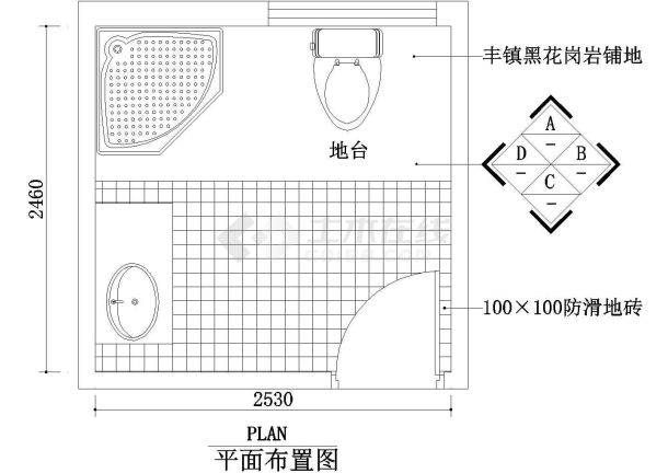 浴厕混凝土CAD参考图-图一