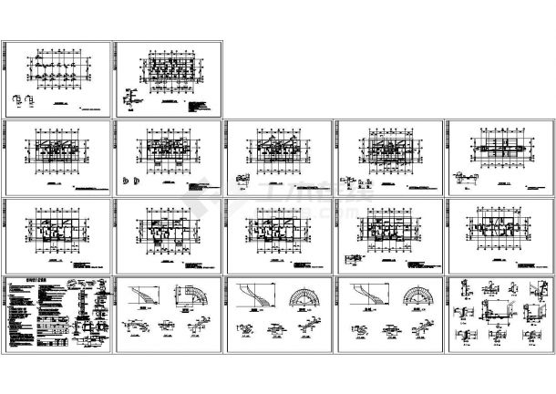 -1+3+1阁楼层砖混(内框架)住宅楼结构设计施工图-图一