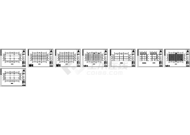 王城中州国际三层带夹层酒店钢结构工程施工cad图，共八张-图一