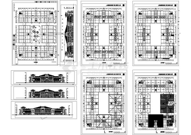上海服装机械城二期工程（四层框架结构商业楼）设计cad全套建筑图（甲级院设计）-图一