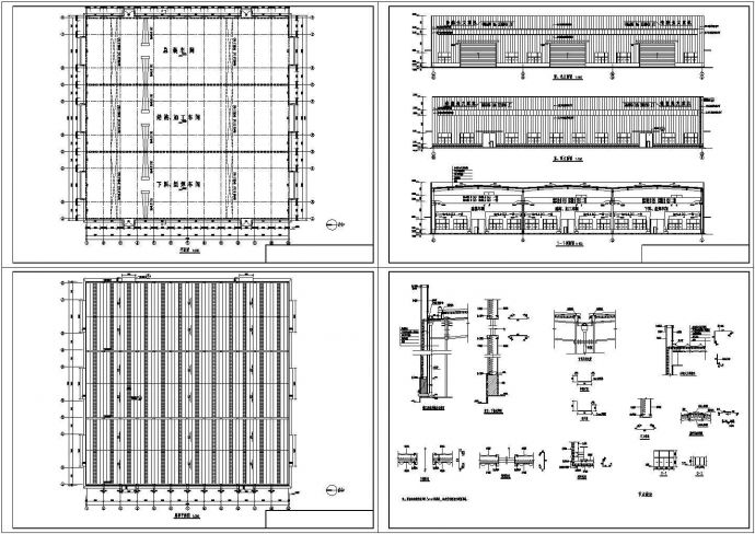 山东某单层轻钢结构工业车间设计cad全套建筑施工图（标注详细）_图1
