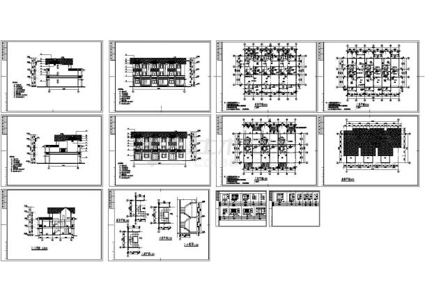 某三层中式风格别墅建筑施工图纸，共12张图纸-图一