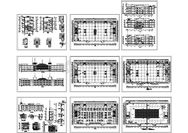 美食城建筑设计CAD施工图(含设计说明）-图一