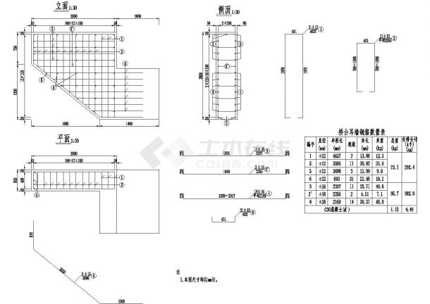 预应力混凝土空心板桥台耳墙钢筋构造节点详图设计-图一