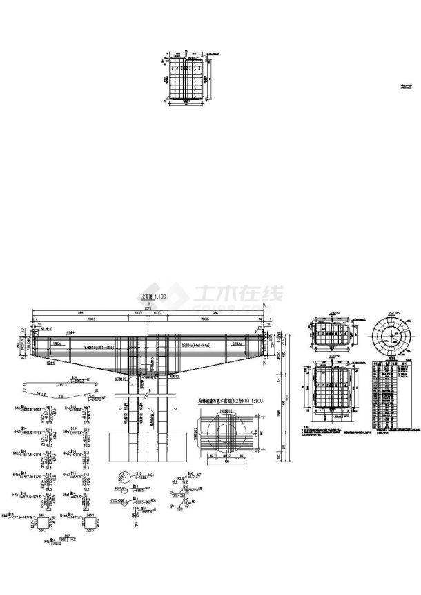 72+120+120+72m三塔矮塔斜拉桥边墩普通钢筋构造节点详图设计-图一