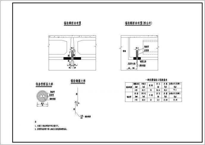 3×10米预应力混凝土空心板抗震锚栓构造节点详图设计_图1