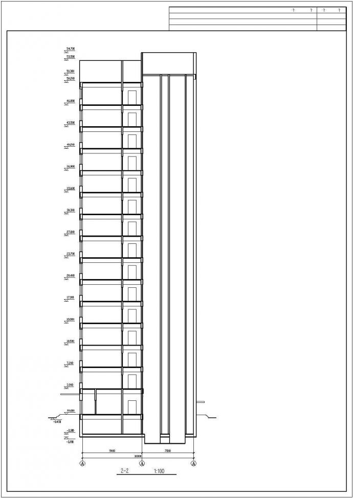 某15层框架结构商务办公楼建筑设计cad全套方案图【含总平面图】_图1