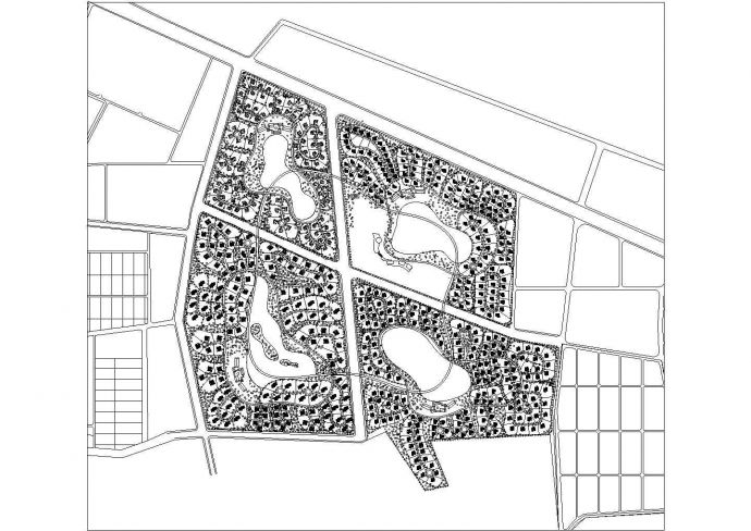 某现代高档住宅别墅区规划设计cad总平面图（甲级院设计）_图1