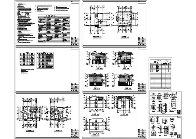 某三层别墅建筑施工CAD图纸包含建筑设计说明_图1