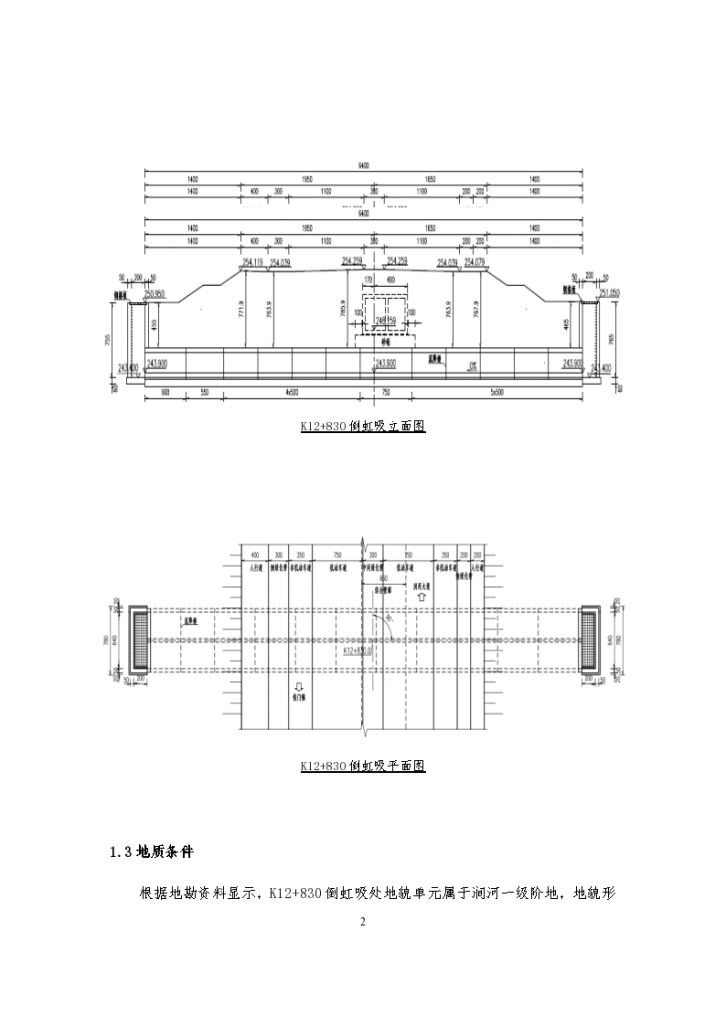 k12+830（2-3.0×2.0）钢筋砼倒虹吸施工专项技术方案-图二