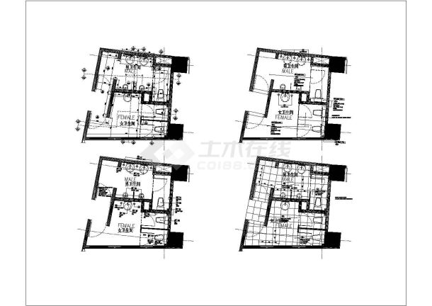 某五星级酒店中餐厅施工CAD构造设计完整图纸-图一