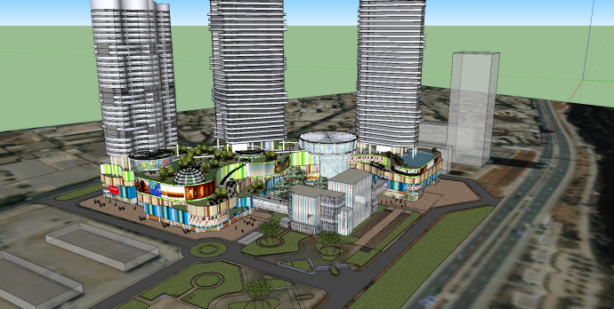 海边综合体项目商业建筑su模型_图1