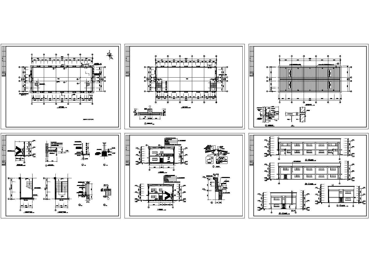 2层740.28平米精密仪表厂房建筑CAD施工图