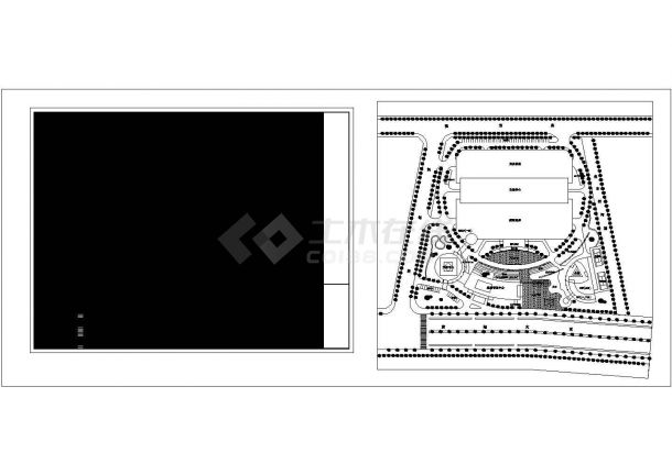 羊城晚报办公区规划设计cad方案总平面图（含绿化设计）-图二