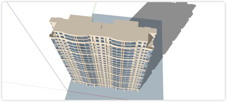 弧形外墙造型住宅区项目su模型-图二