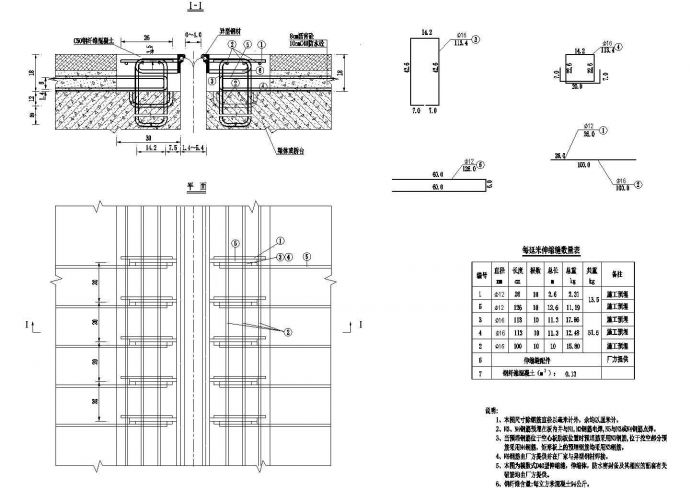 桥梁工程D40伸缩缝构造图_图1