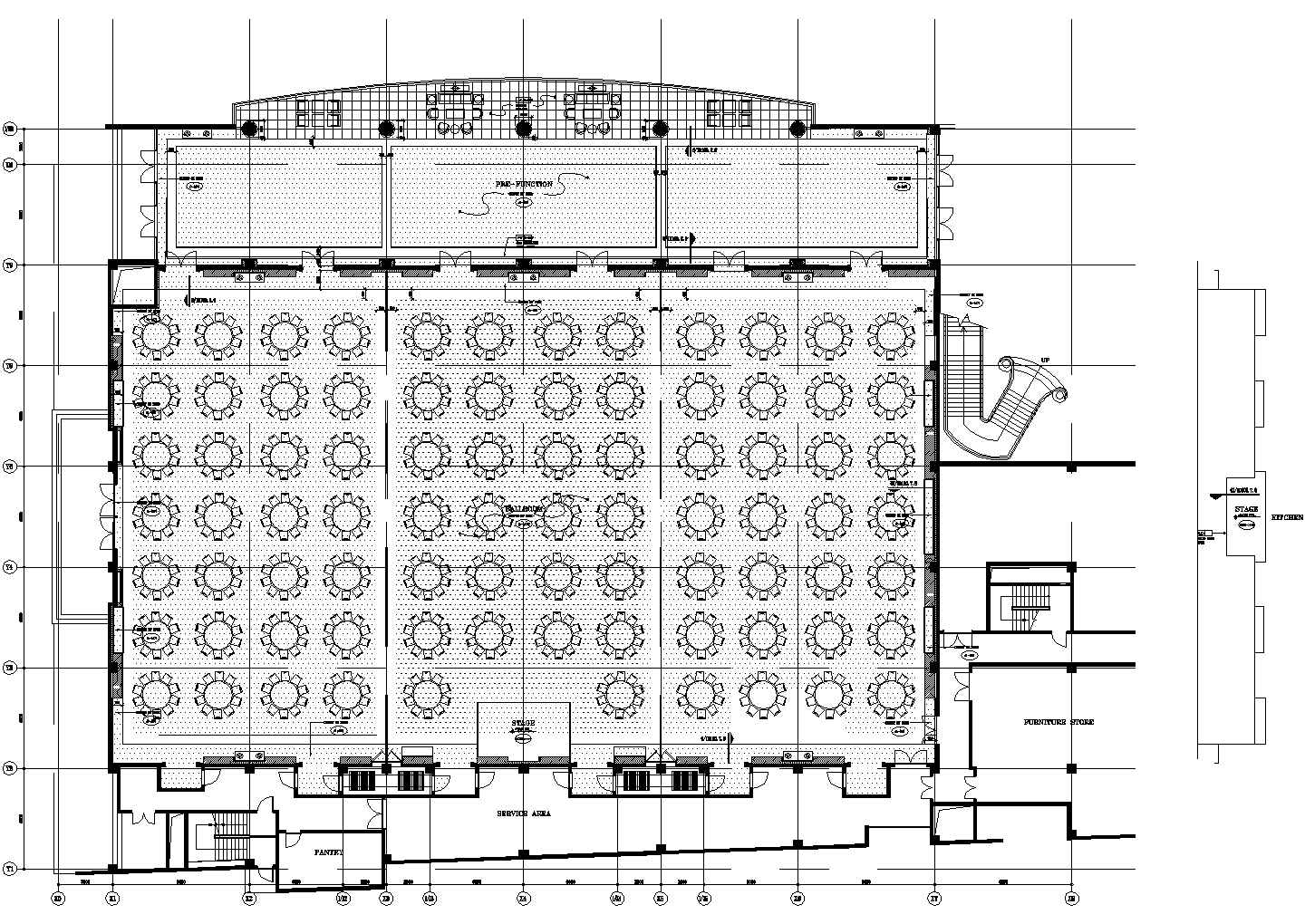 杭州某高档酒店宴会厅装修设计CAD施工图