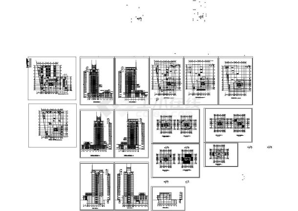 高层写字楼建筑设计cad图纸设计-图二