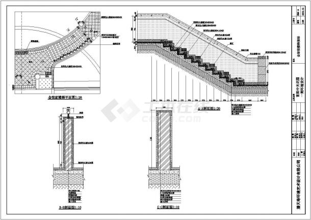 某地区会馆前楼梯做法CAD平面参考图-图二
