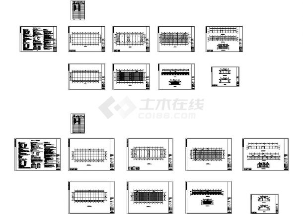 南京某石材城钢结构工程设计CAD图-图一