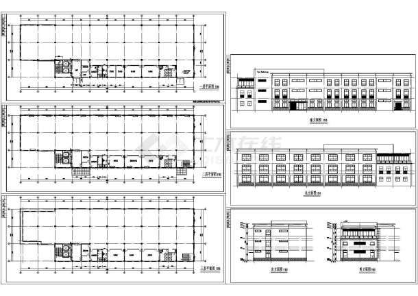 3层厂房建筑方案设计方案图纸-图一