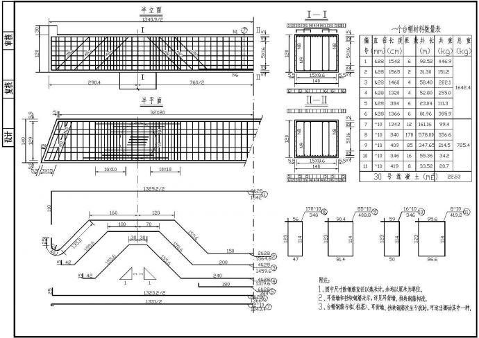 7x20m预应力混凝土空心板桥台盖梁钢筋构造节点详图设计_图1