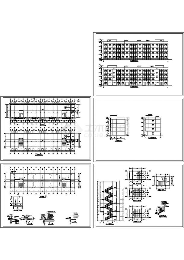 4层针织厂房全套建筑设计CAD施工图-图一