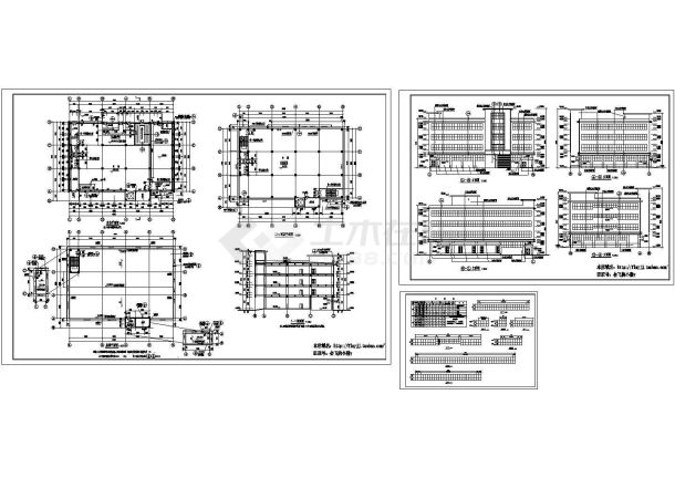 4层大型厂房建筑CAD施工图-图一