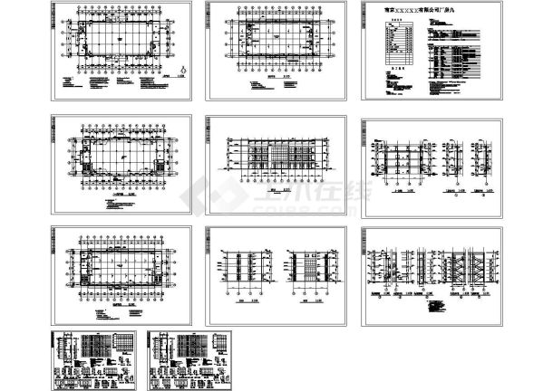 3914平米框架结构公司厂房建筑CAD图纸-图一