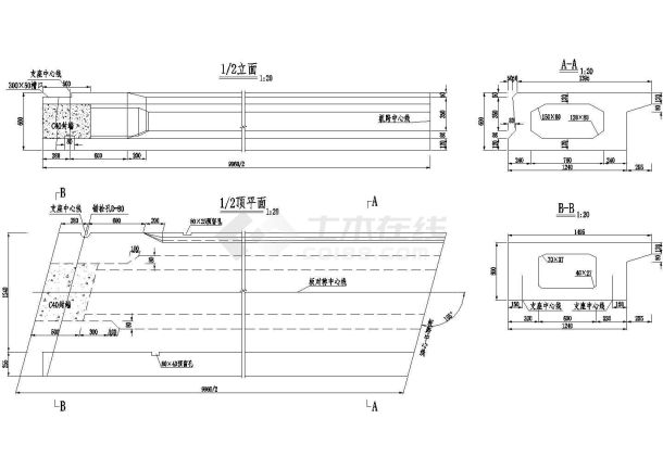 3×10米预应力混凝土空心板边板构造节点详图设计-图一