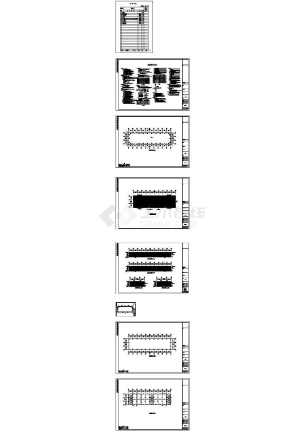 某公司1号钢结构厂房设计施工CAD图-图一