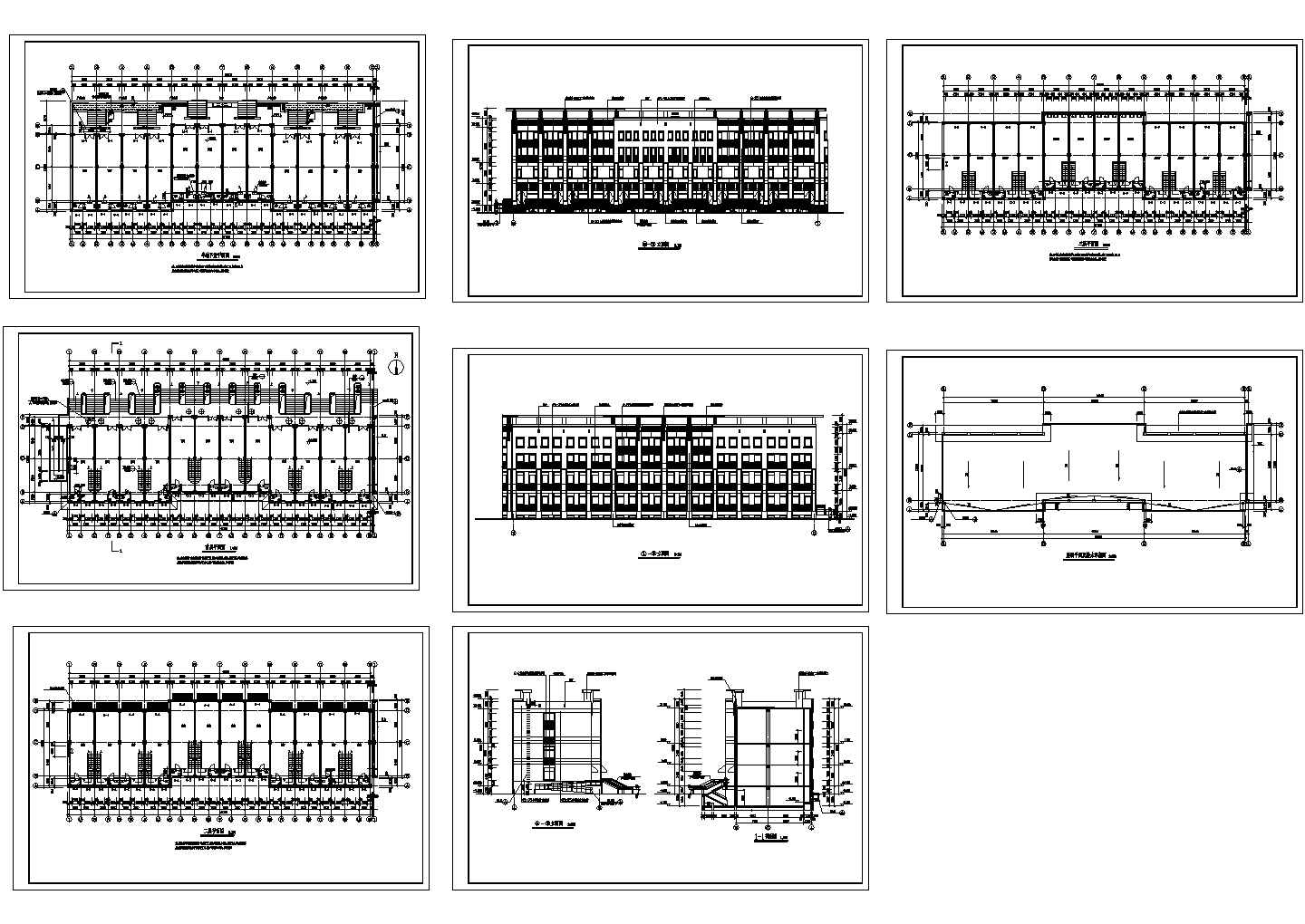 某商场建筑设计平立剖面图【8个CAD文件】