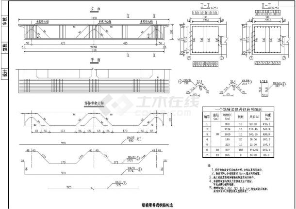 104m组合体系斜拉桥端横梁普通钢筋构造节点详图设计-图一