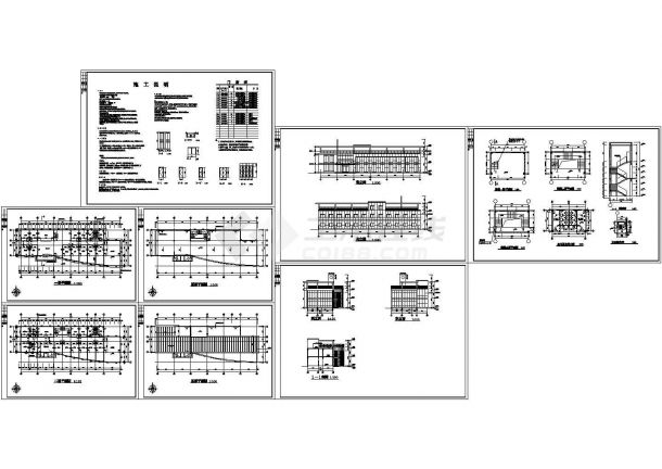 某小型办公楼建筑施工图（CAD，8张图纸）-图一
