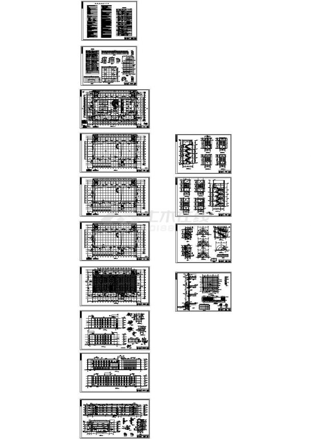 某四层办公楼建筑施工图（CAD，7张图纸）-图一