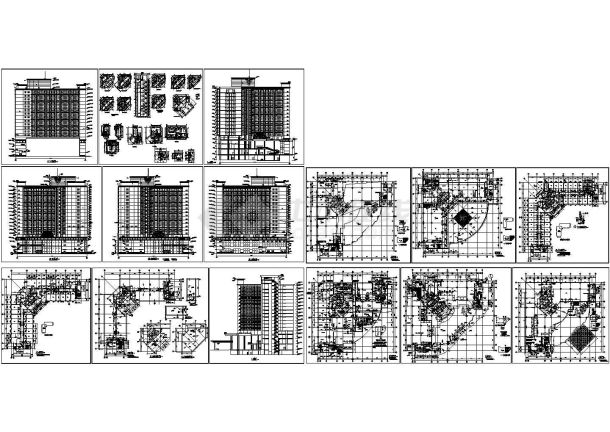 完整的高层酒店建施设计CAD图-图一