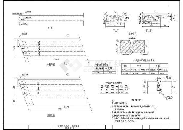 8米（0~20度）钢筋混凝土空心板一般构造节点详图设计-图一