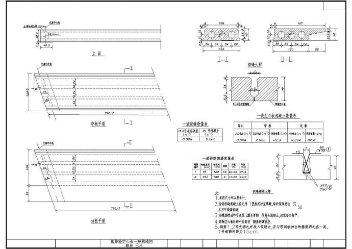 8米（0~20度）钢筋混凝土空心板一般构造节点详图设计_图1