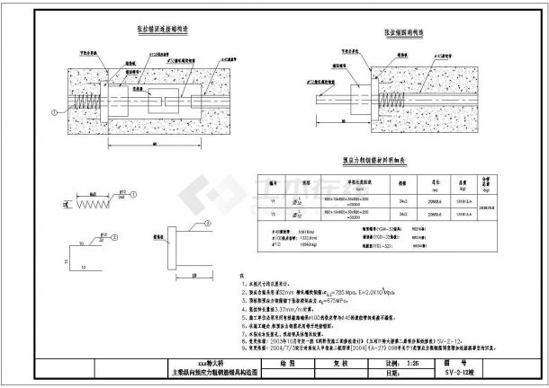 674m全漂浮体系斜拉桥主桥主梁纵向预应力粗钢筋锚具构造节点详图设计-图二