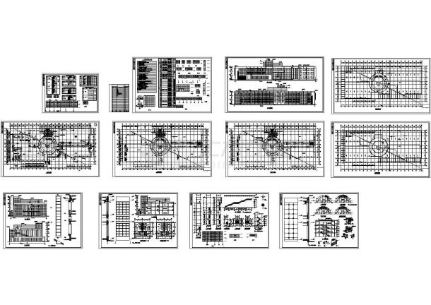 某三层大型办公展馆建筑施工图（CAD，12张图纸）-图一