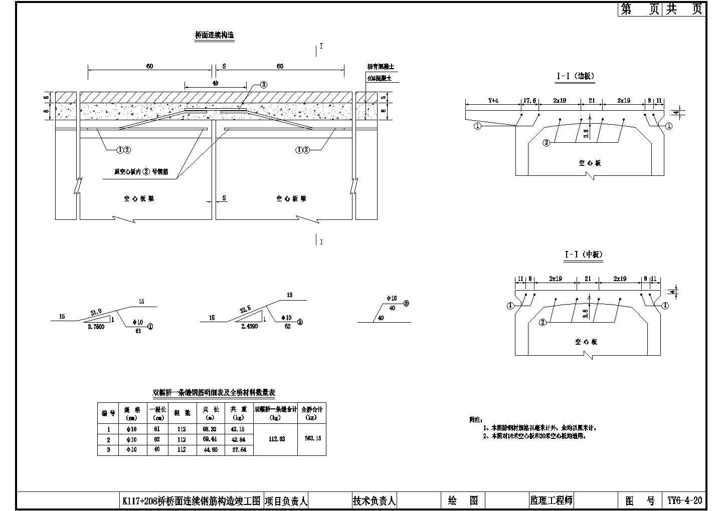 空心板桥上部桥面连续构造节点详图设计