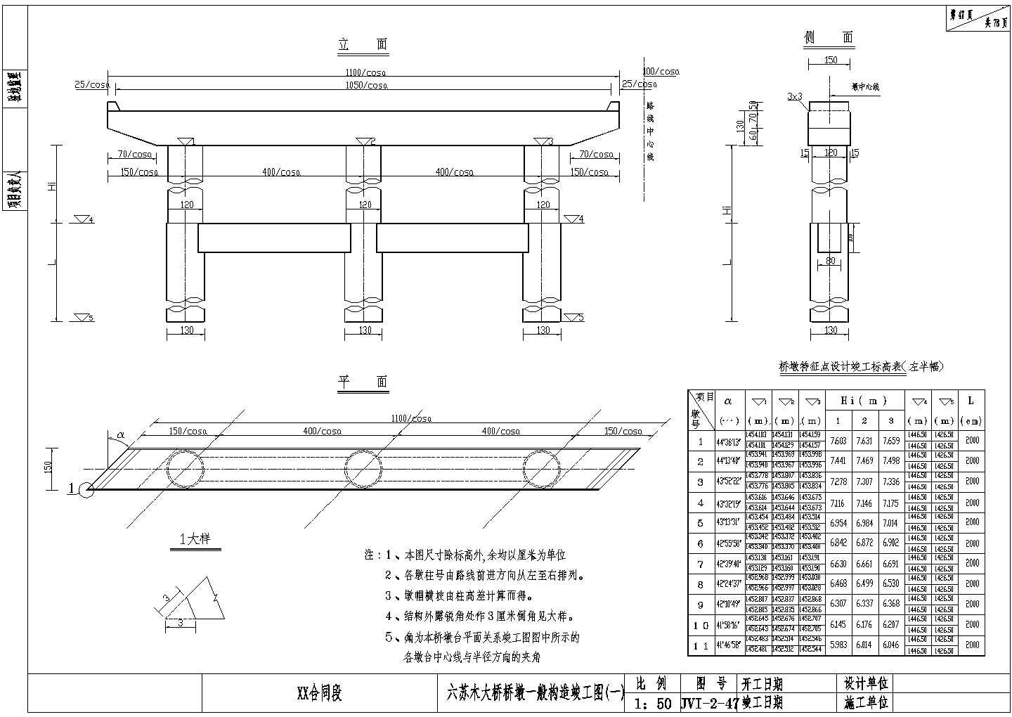 20米后张法预应力空心箱梁桥墩一般构造节点详图设计