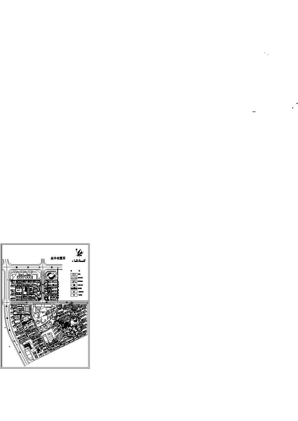 某城市居住区修建性详细规划设计cad方案总平面图（甲级院设计）
