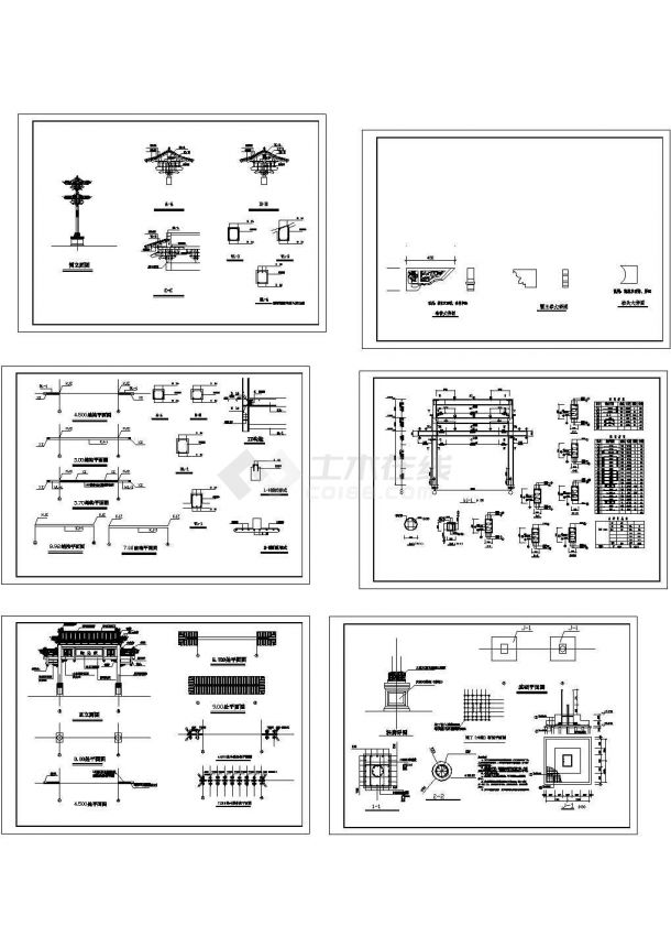 状元牌坊全套建筑设计施工图-图一