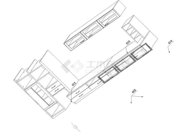 （7套）间厅柜和地柜家具cad全套生产图纸-图二