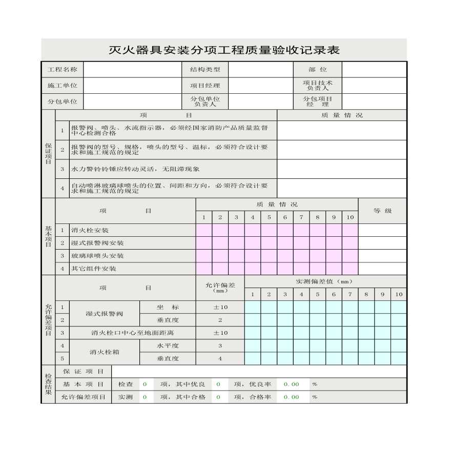 灭火器具安装分项工程质量验收记录表-图二