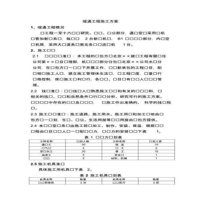 北京办公楼暖通工程施工组织设计方案_图1