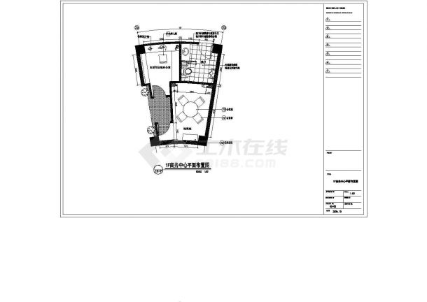 某时尚主题酒店CAD详细构造装修图商务中心图纸-图二